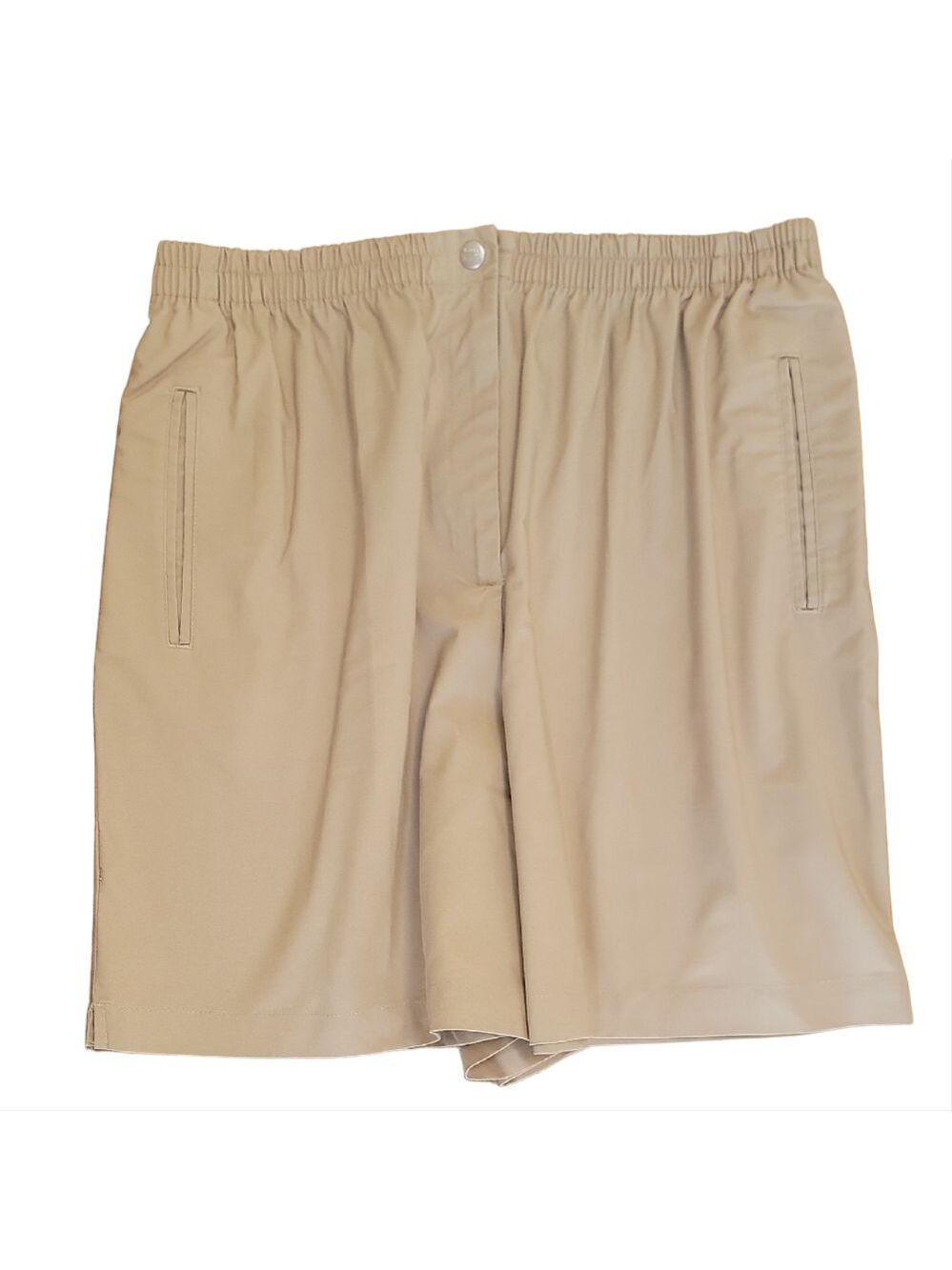Karen Scott Sport Tan Elastic Waist Bermuda Shorts Size 14 EUC
